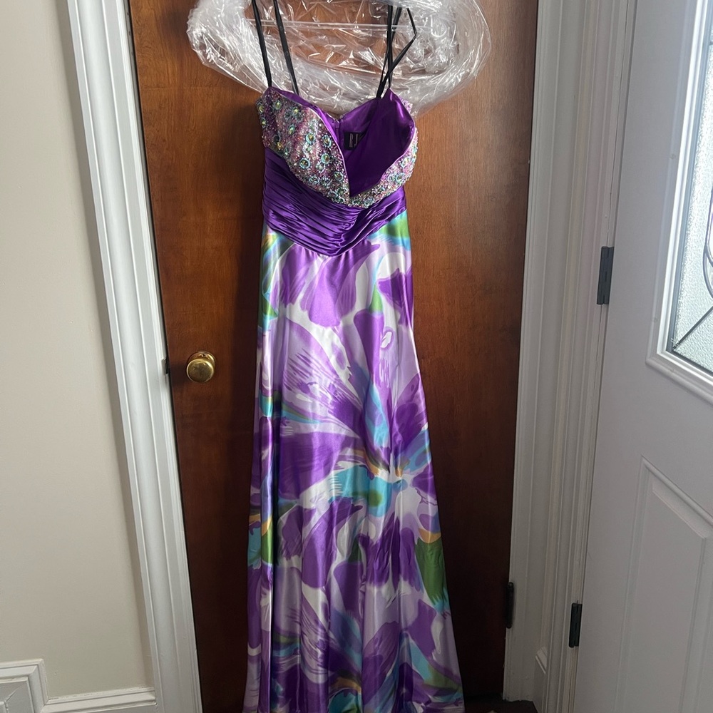 Elegant Purple Floral Women's Dress